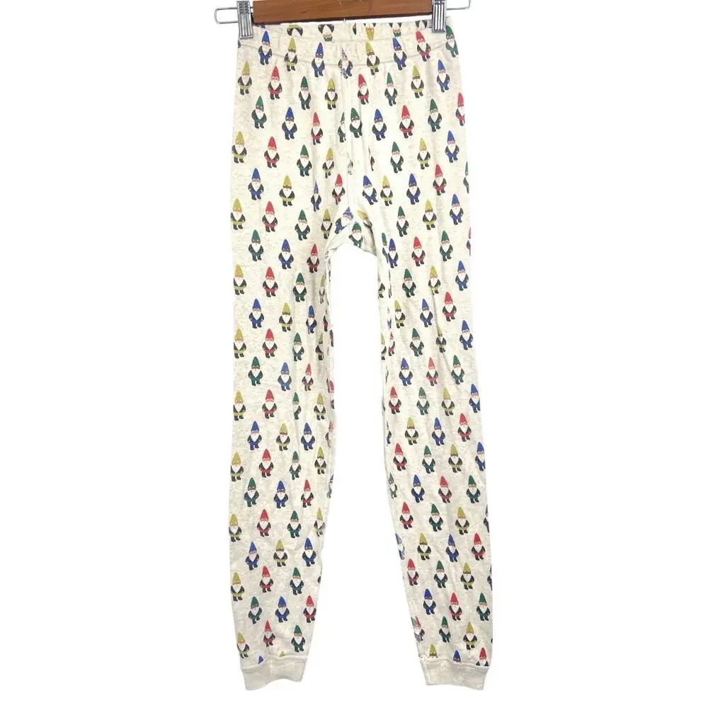 Hanna Andersson Holiday Gnome Long John Pajama Set‎ Cream Long Sleeve Kids 12